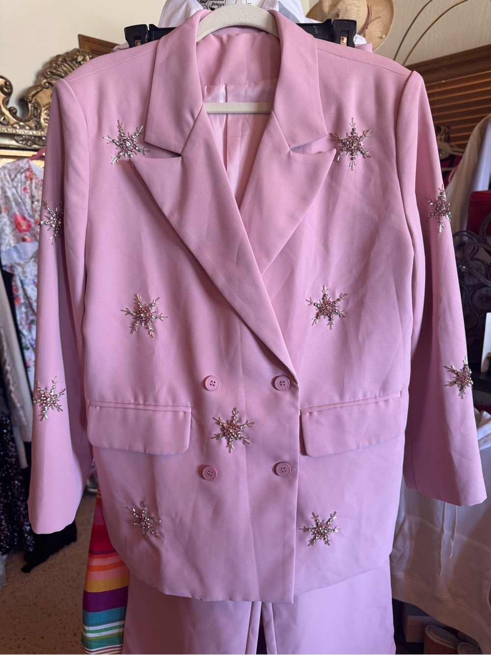 Pink Crystal Starlight Suit Set. Blazer + Pants